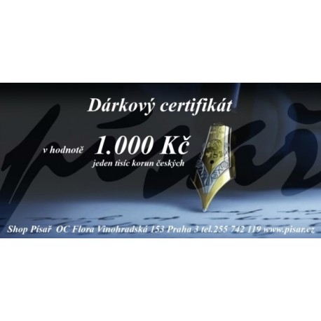 Dárkový certifikát 1.000 Kč